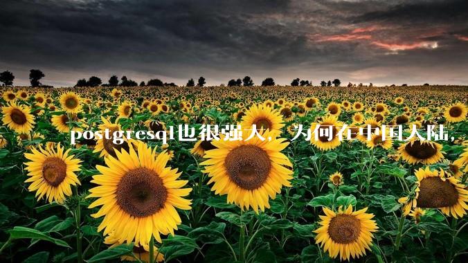 postgresql也很强大，为何在中国大陆，mysql成为主流，postgresql屈居二线呢？